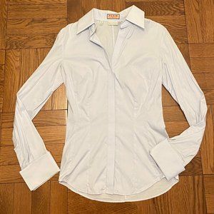 Thomas Pink Blue Slim Fit Stretch Button Down